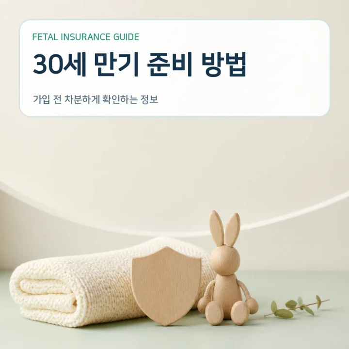 태아보험 30세 만기 준비 방법